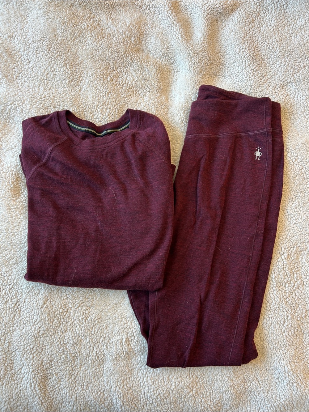 Smartwool Women's Maroon Merino Top and Leggings Set